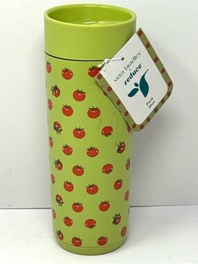 Vera Bradley x Reduce Perk 16oz Tumbler Tomato Print Stainless Steel Green NEW